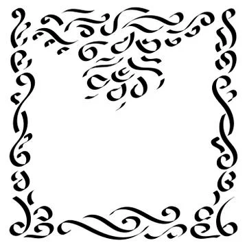 Vector decorative frame for pattern design. Oriental style. Illustration for  Illustrazione stock