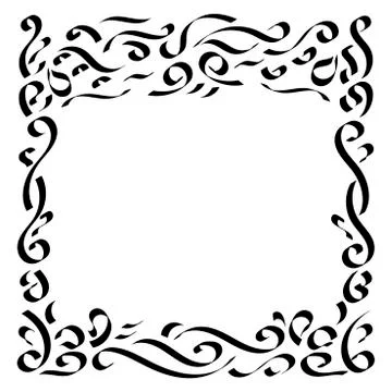 Vector decorative frame for pattern design. Oriental style. Illustration for  Stock Illustration