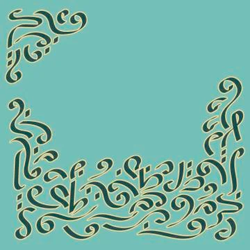 Vector decorative frame for pattern design. Oriental style. Illustration for  Stock Illustration