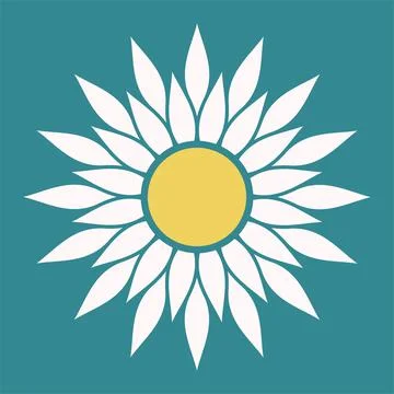 Vector decorative geometric flower. Daisy, Astra. Summer drawing Stock Illustration