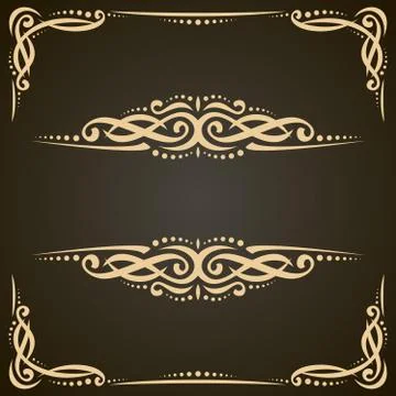 Vector decorative golden frames Stock Illustration