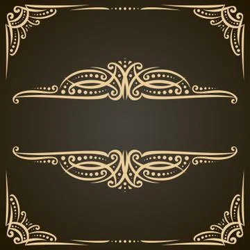 Vector decorative golden frames Stock Illustration