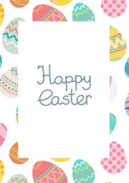 Vector decorative happy easter egg frame template Stock Illustration