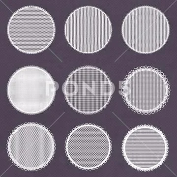 Vector decorative lace frames. Doily templates for logo Stock Illustration