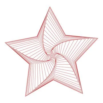 Vector decorative lilies star symbol. Red element Stock Illustration