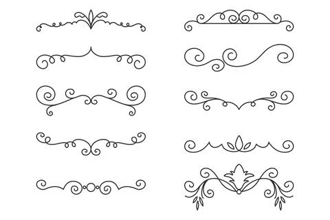 Vector Decorative Linear Borders Set. Vintage Frame Design Elements, Filigree Illustrazione stock