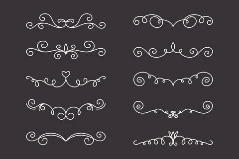 Vector Decorative Linear Dividers Set. Vintage Frame Design Elements, Filigree Stockillustratie