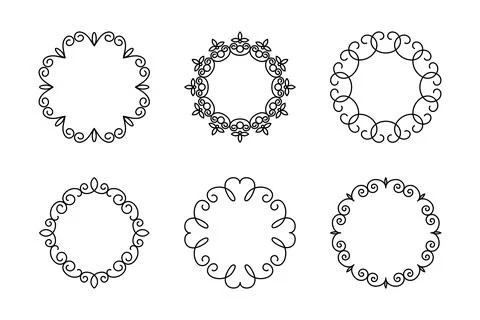 Vector Decorative Linear Frames Set. Vintage Frame Design Elements, Filigree Stock Illustration