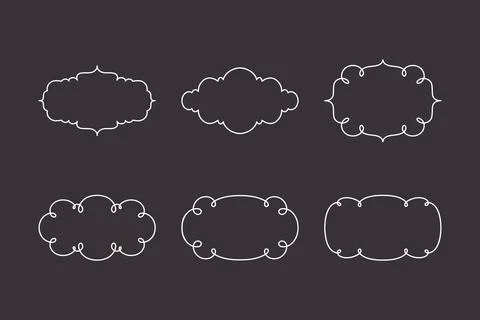 Vector Decorative Linear Frames Set. Vintage Frame Design Elements, Filigree イラスト素材