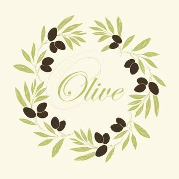 Vector decorative olive branch. Stock Illustration