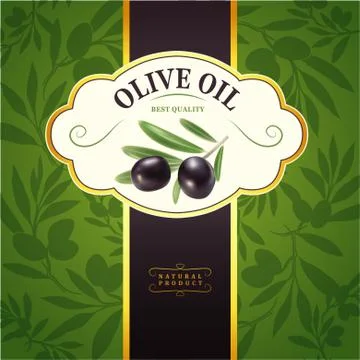Vector decorative olive branch.For label, pack. seamless pattern. Stock Illustration