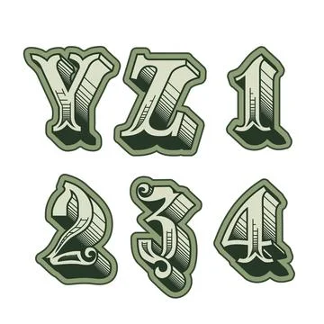 Vector decorative original alphabet letters english font Stock Illustration