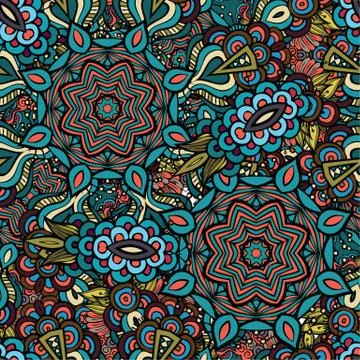 Vector decorative ornamental seamless pattern Illustrazione stock