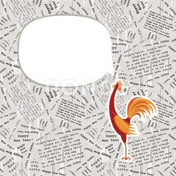 Vector decorative rooster with hand drawn ornamental body Stock Illustration