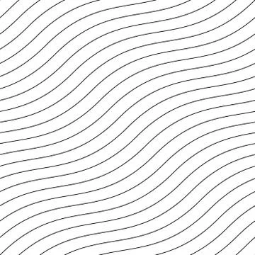Vector decorative seamless outline pattern. Striped endless wave texture. White Illustrazione stock