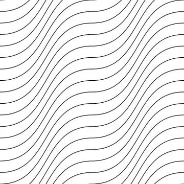 Vector decorative seamless outline pattern. Striped endless wave texture. White Иллюстрация