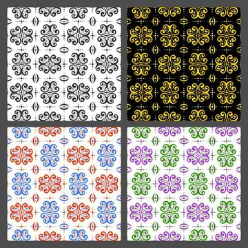 Vector decorative Seamless Pattern set イラスト素材