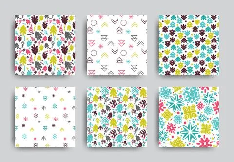 Vector decorative seamless patterns set Illustrazione stock