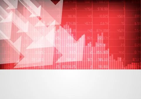 Vector : Decrease arrows on red stockboard background Stock Illustration