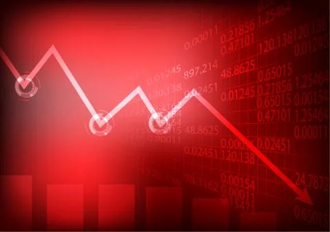 Vector : Decrease business graph and stockboard with circuit breaker 库存插图