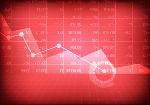 Vector : Decrease business graph and stockboard with circuit breaker Stock Illustration
