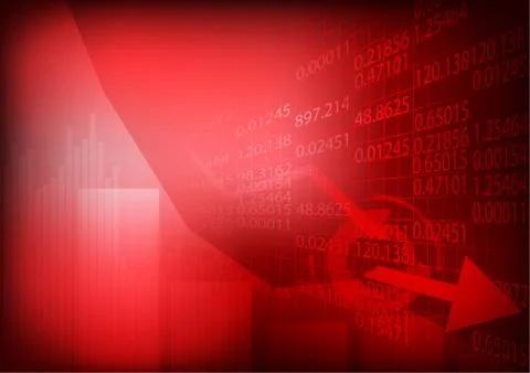 Vector : Decrease business graph and stockboard with circuit breaker Stock Illustration