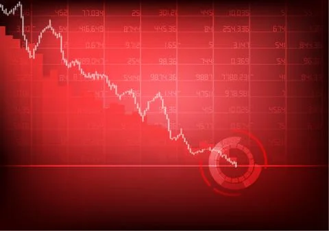 Vector : Decrease business graph and stockboard with circuit breaker Stock Illustration