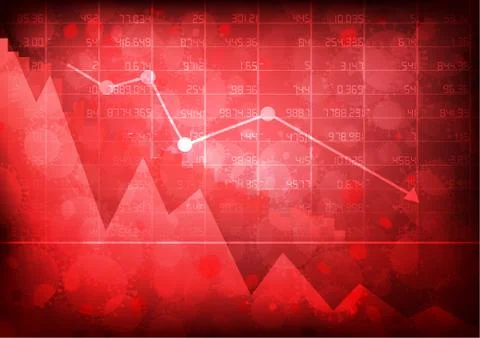 Vector : Decrease business graph with virus Illustrazione stock