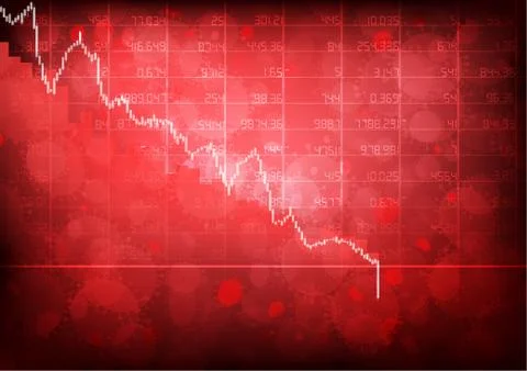 Vector : Decrease business graph with virus Stockillustratie