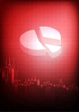 Vector : Decreasing business graph on red background Illustrazione stock