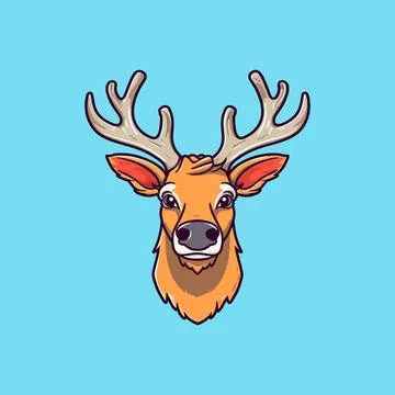 Vector of deer with antlers Stock Illustration