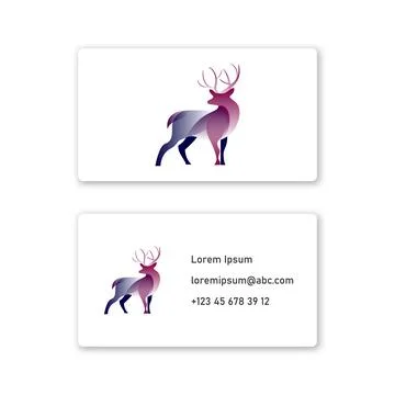 Vector deer in gradient style . Editable illustration Stock Illustration