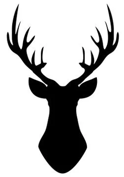 Vector Deer Head Silhouette Stock Illustration