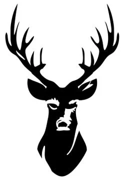 Vector Deer Head Silhouette Illustrazione stock
