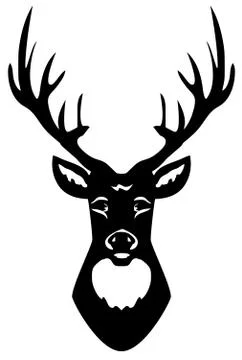 Vector Deer Head Silhouette Illustrazione stock