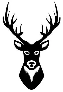 Vector Deer Head Silhouette Illustrazione stock