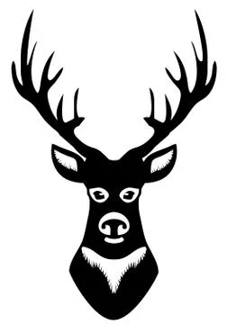 Vector Deer Head Silhouette Stock Illustration