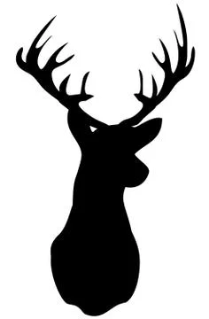 Vector Deer Head Silhouette Stock Illustration