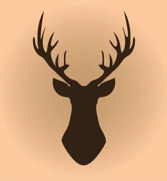 Vector Deer Head Silhouette Stock Illustration