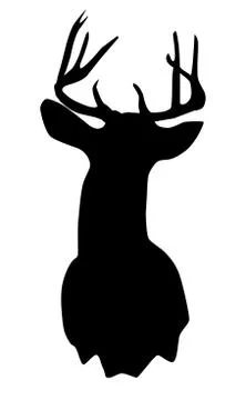 Vector Deer Head Silhouette Illustrazione stock
