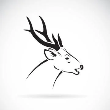 Vector of a deer head on a white background. Wild Animals Logo. 스톡 일러스트