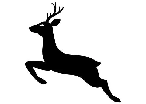 Vector Deer Icon. Running Deer Icon Stock Illustration