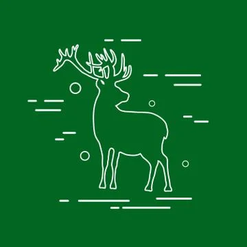 Vector Deer Line Icon. Stock Illustration