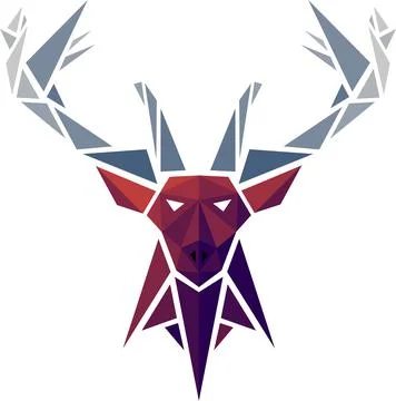 Vector deer in low poly style Stock Illustration