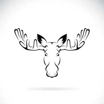 Vector of deer moose head design on white background. Wild Animals. Easy edit Stock Illustration