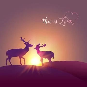 Vector deer silhouette Stock Illustration