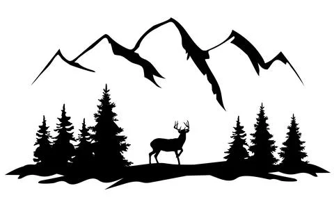 Vector Deer in the Wilderness Stock Illustration