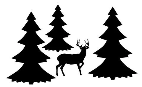 Vector Deer in the Wilderness Stock Illustration