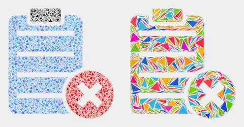 Vector Delete Report Page Mosaic Icon of Triangles イラスト素材