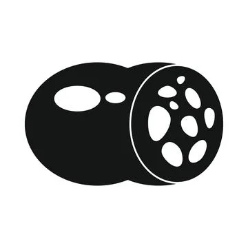 Vector delicacy meat black simple icon isolated on white 스톡 일러스트